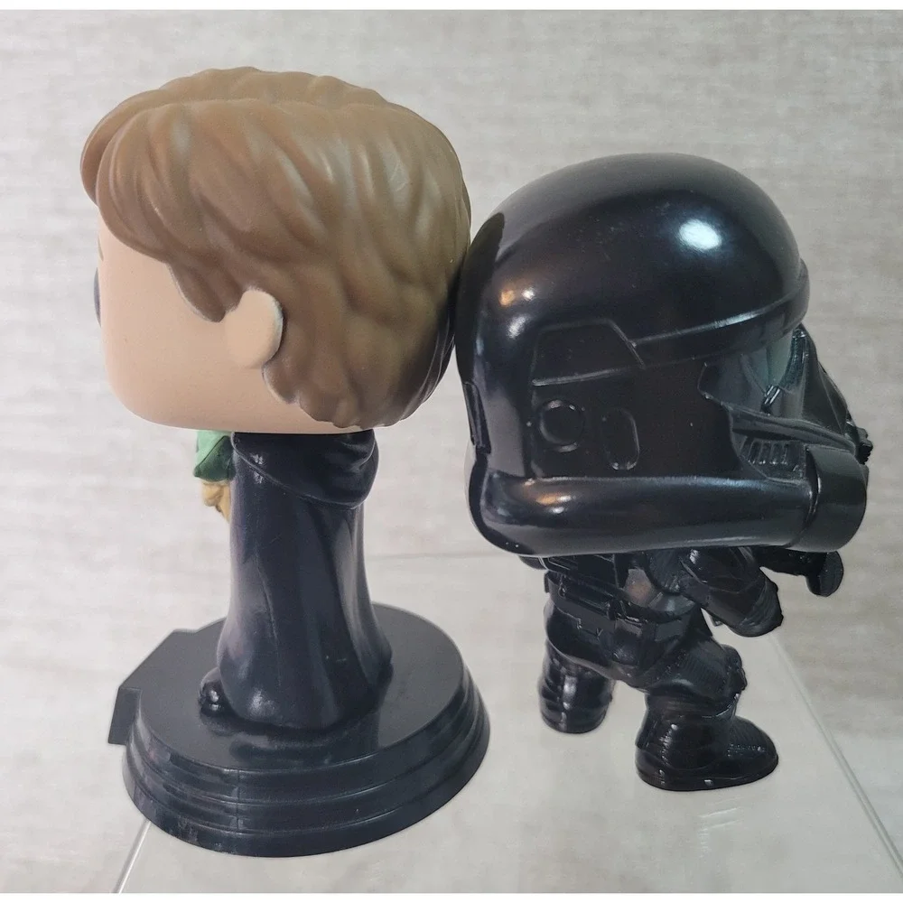 Funko Pop Star Wars Luke Skywalker with Grogu & Shadow Trooper Figure Lot 2021